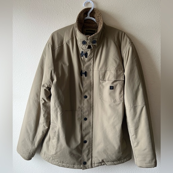 Roark Axeman Sherpa Fleece Lined Zip Jacket Tan (XL/Khaki) - RJ261 - Picture 2 of 8